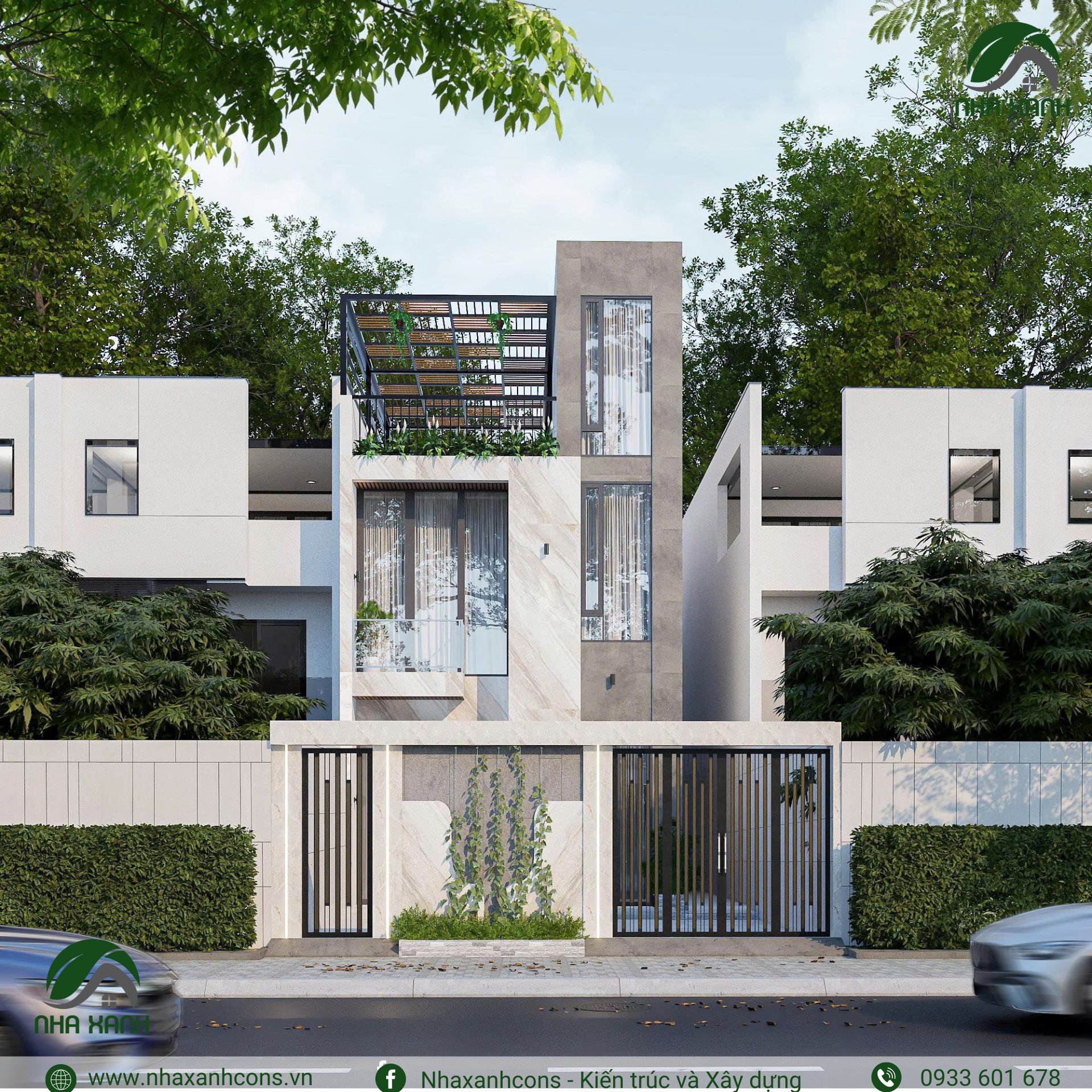 Mẫu nhà phố 2 tầng đẹp tại Đồng Nai – Giải pháp an cư hiện đại cùng Nhaxanhcons