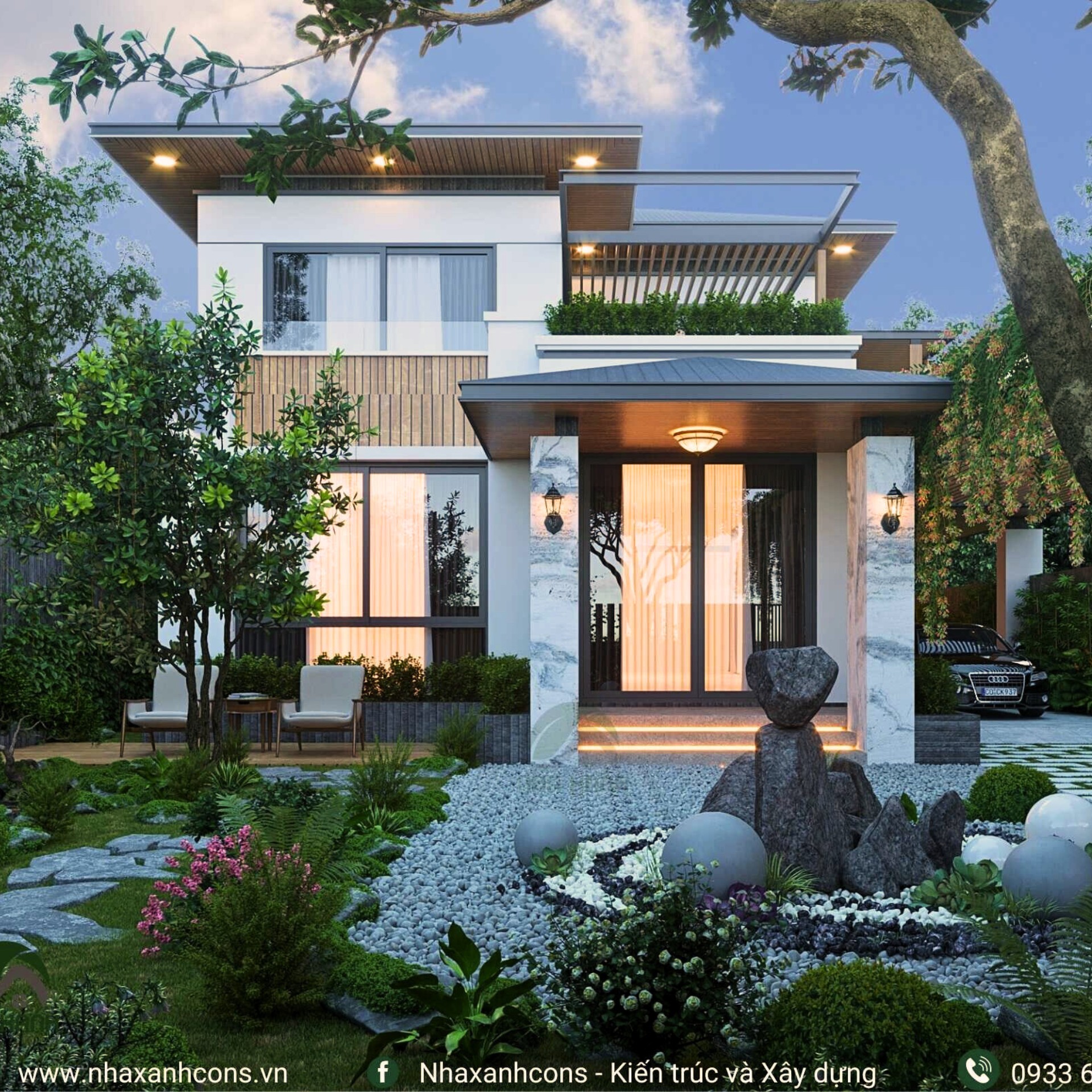 Mẫu nhà villa 2 tầng đẹp tại Tây Ninh  - Phong cách hiện đại và đẳng cấp