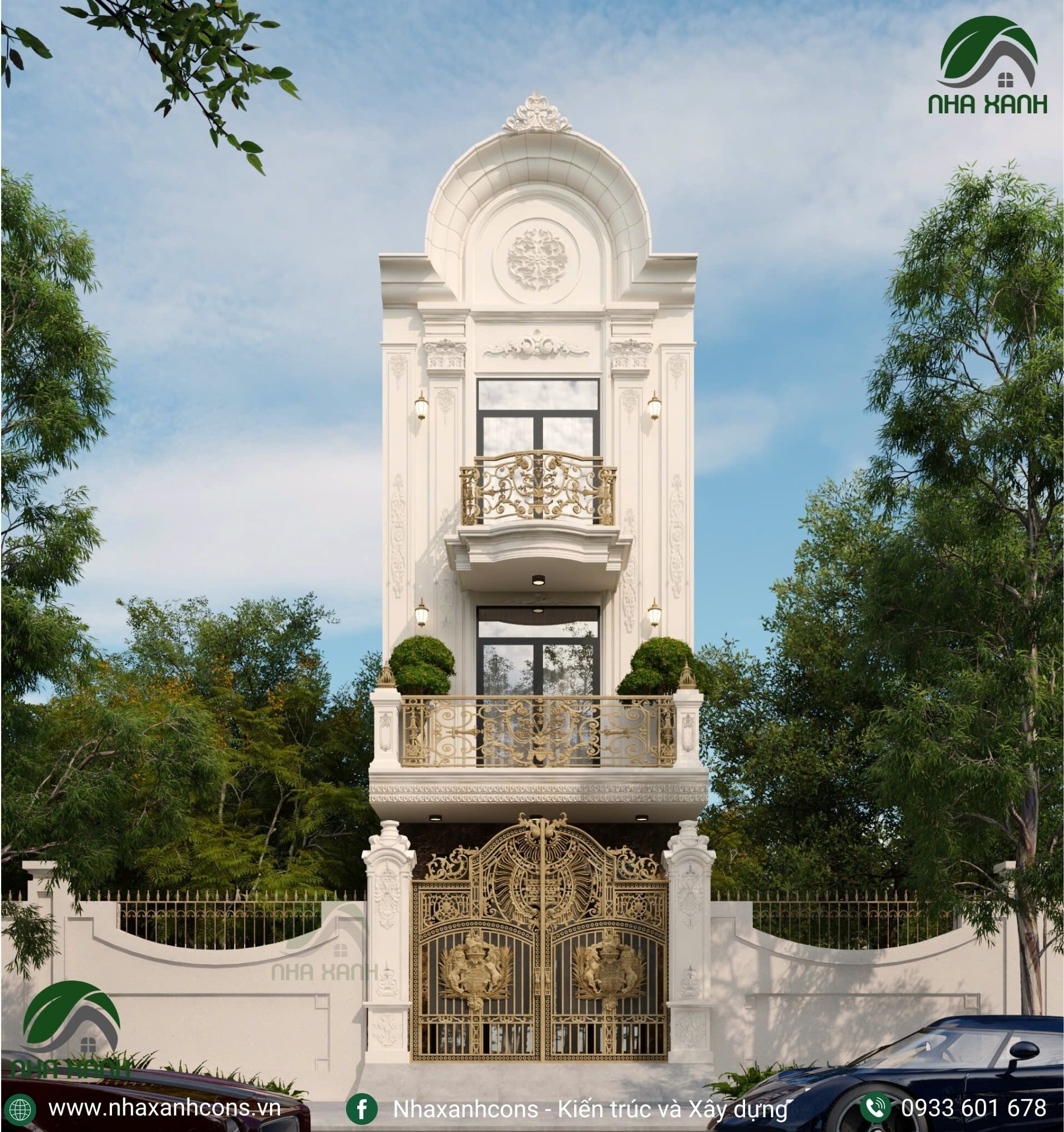 Nhà phố tân cổ điển 3 tầng: Vẻ đẹp tinh tế trong từng chi tiết