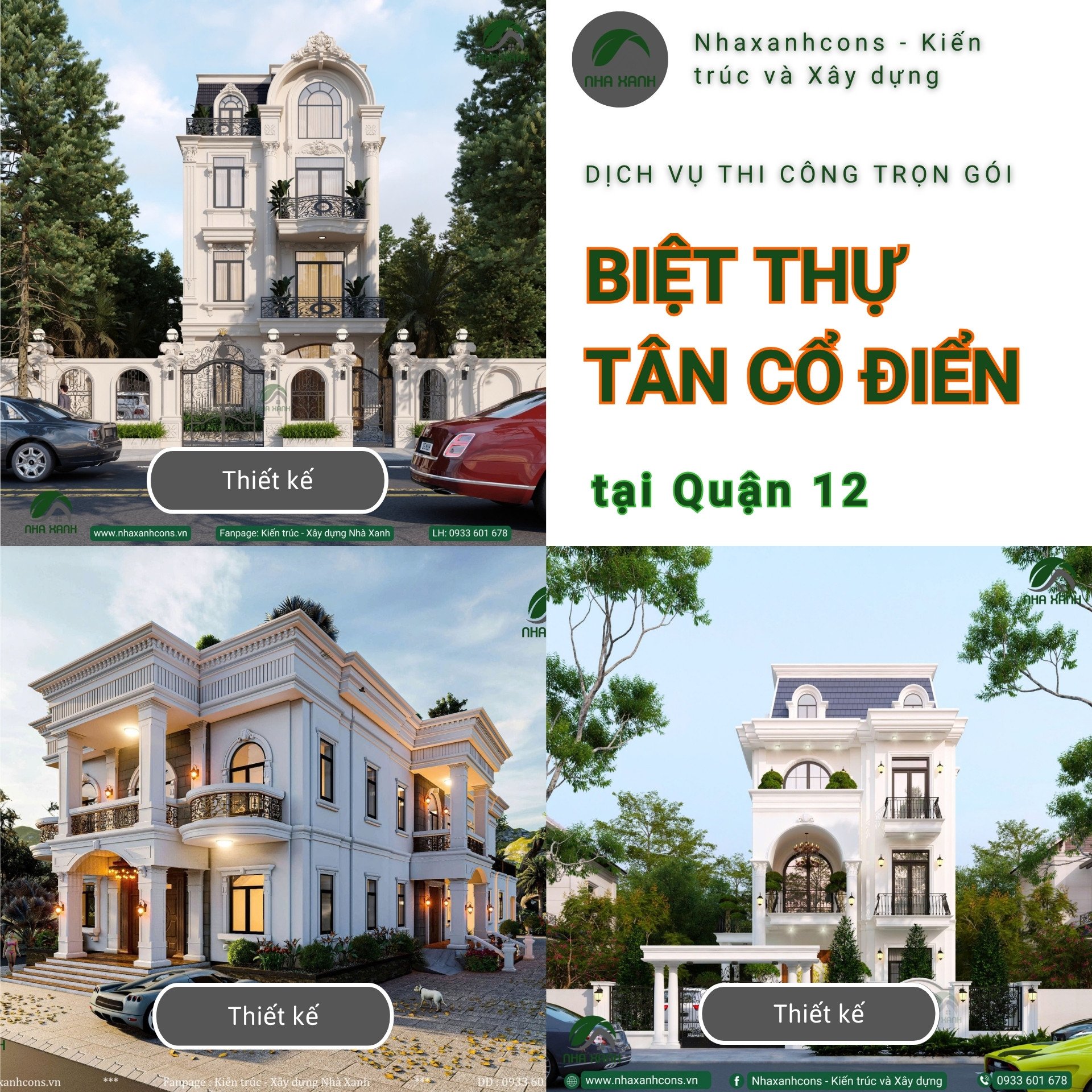 Thi công thiết kế biệt thự tân cổ điển tại quận 12 - Sự giao thoa giữa vẻ đẹp cổ điển và hiện đại