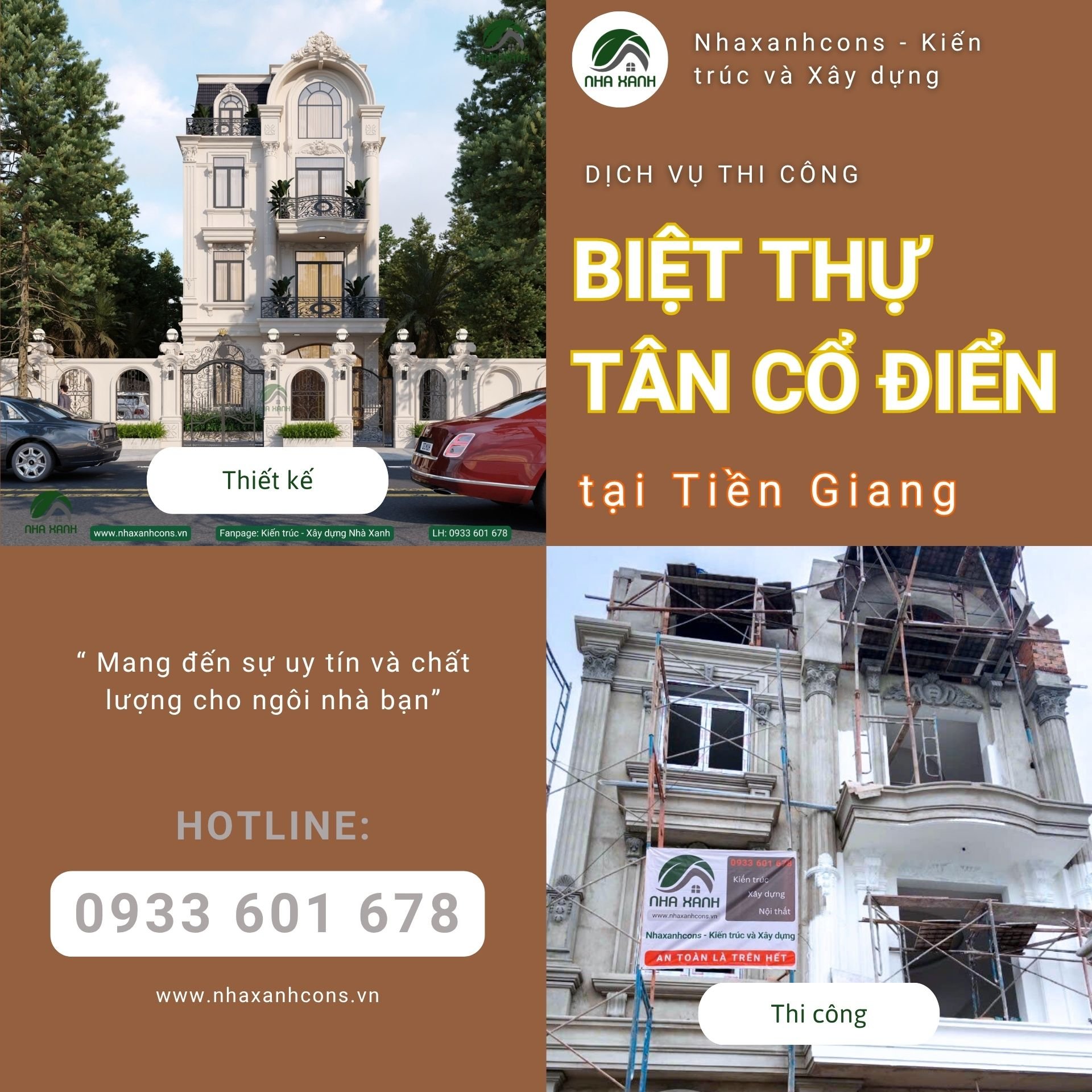 Thi công thiết kế biệt thự tân cổ điển tại Tiền Giang - Khẳng định đẳng cấp sống thượng lưu