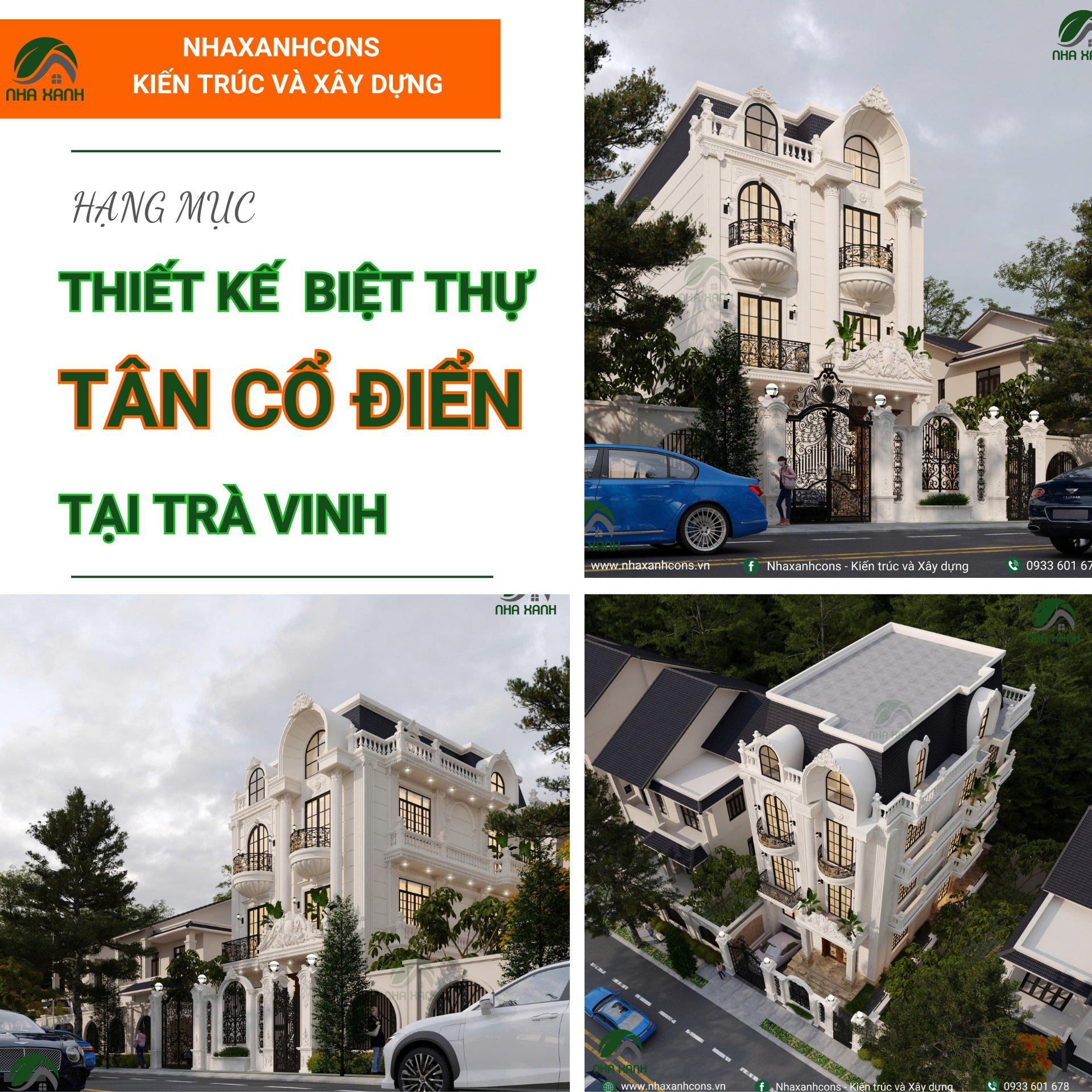 Thiết kế thi công biệt thự tân cổ điển tại Trà Vinh - Tôn vinh vẻ đẹp truyền thống