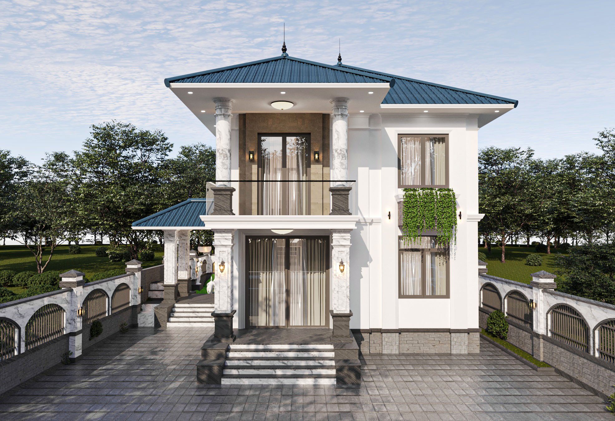 Biệt thự mái Nhật 2 tầng hiện đại: Thiết kế tinh tế, sang trọng cho không gian sống đẳng cấp