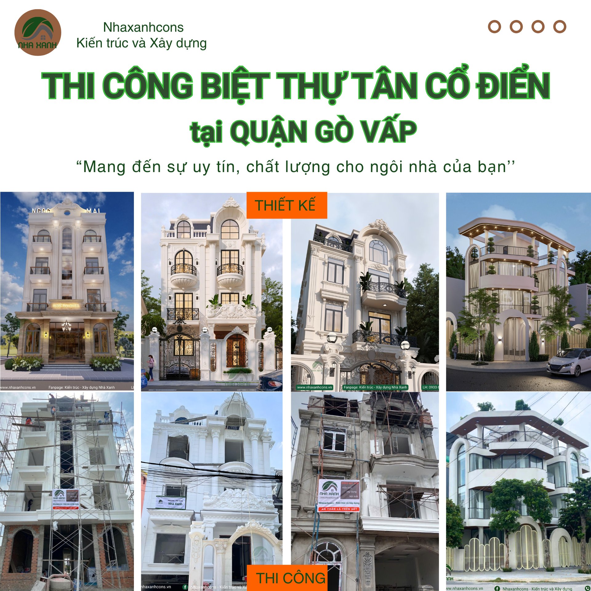 Các mẫu biệt thự tân cổ điển tại Quận Gò Vấp -  Uy tín, chuyên nghiệp