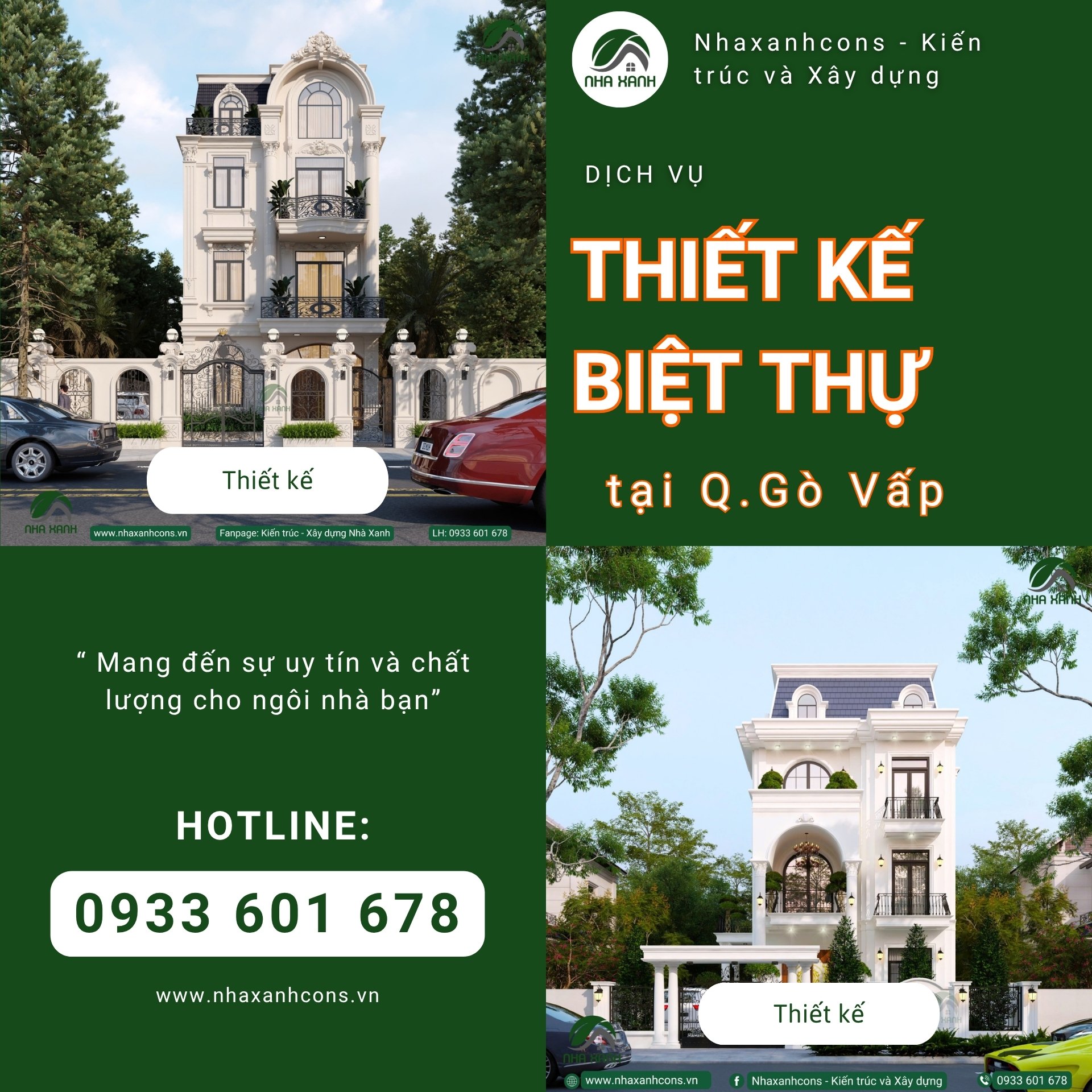 Thiết kế thi công biệt thự tân cổ điển tại Quận Gò Vấp -  Uy tín, chuyên nghiệp