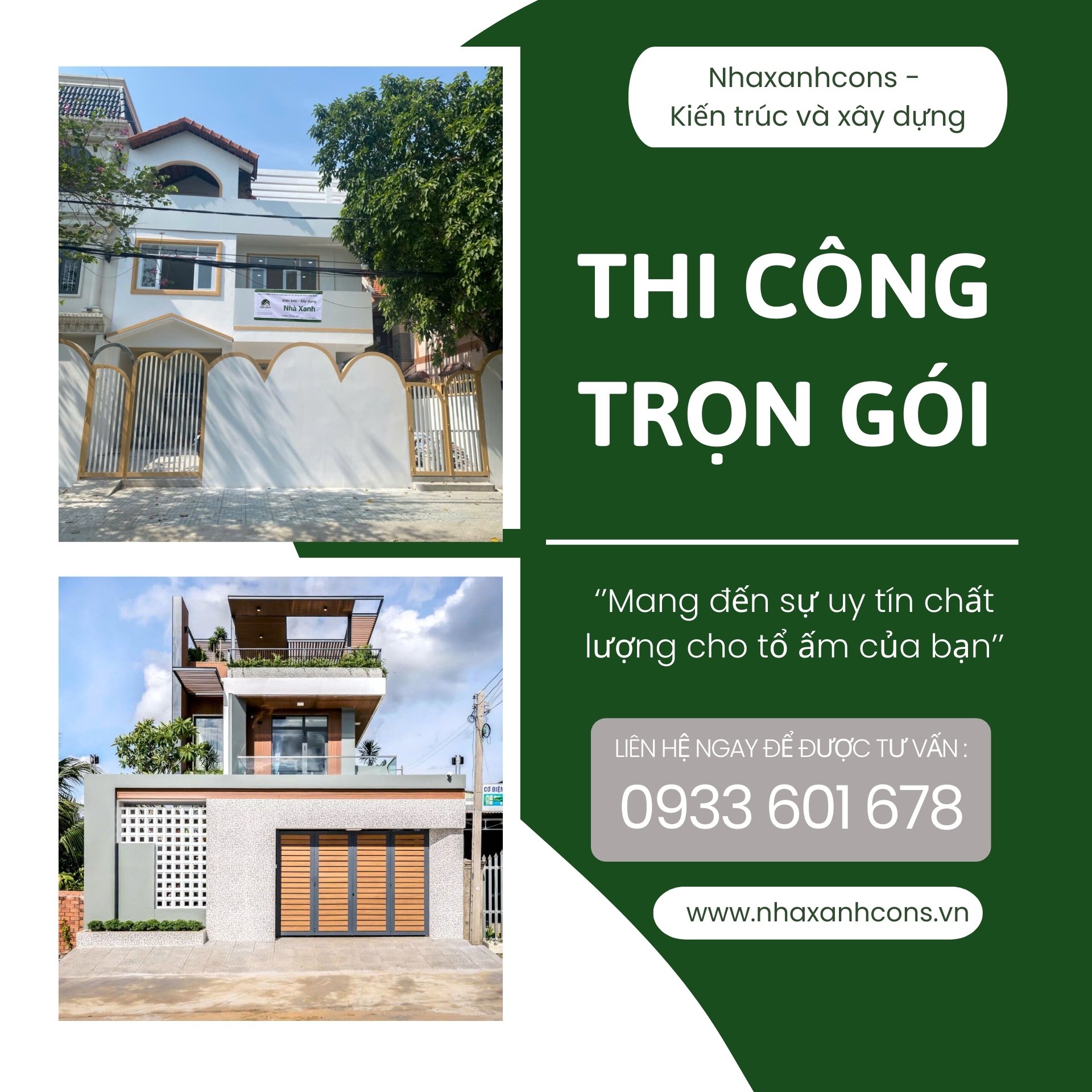 Đơn giá xây nhà trọn gói tại quận 3 cùng Nhaxanhcons