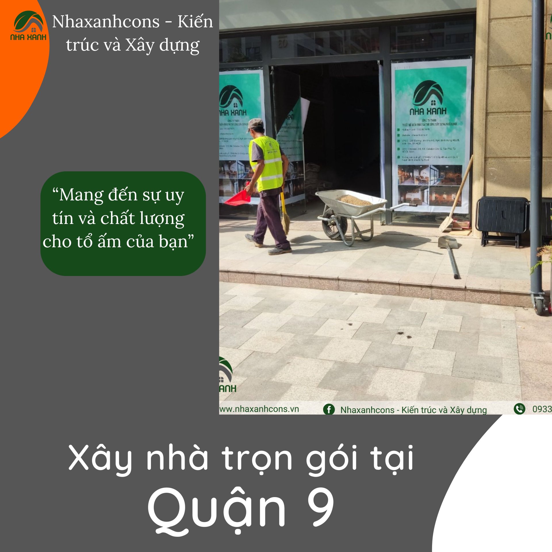 Đơn giá xây nhà trọn gói tại quận 9 cùng Nhaxanhcons