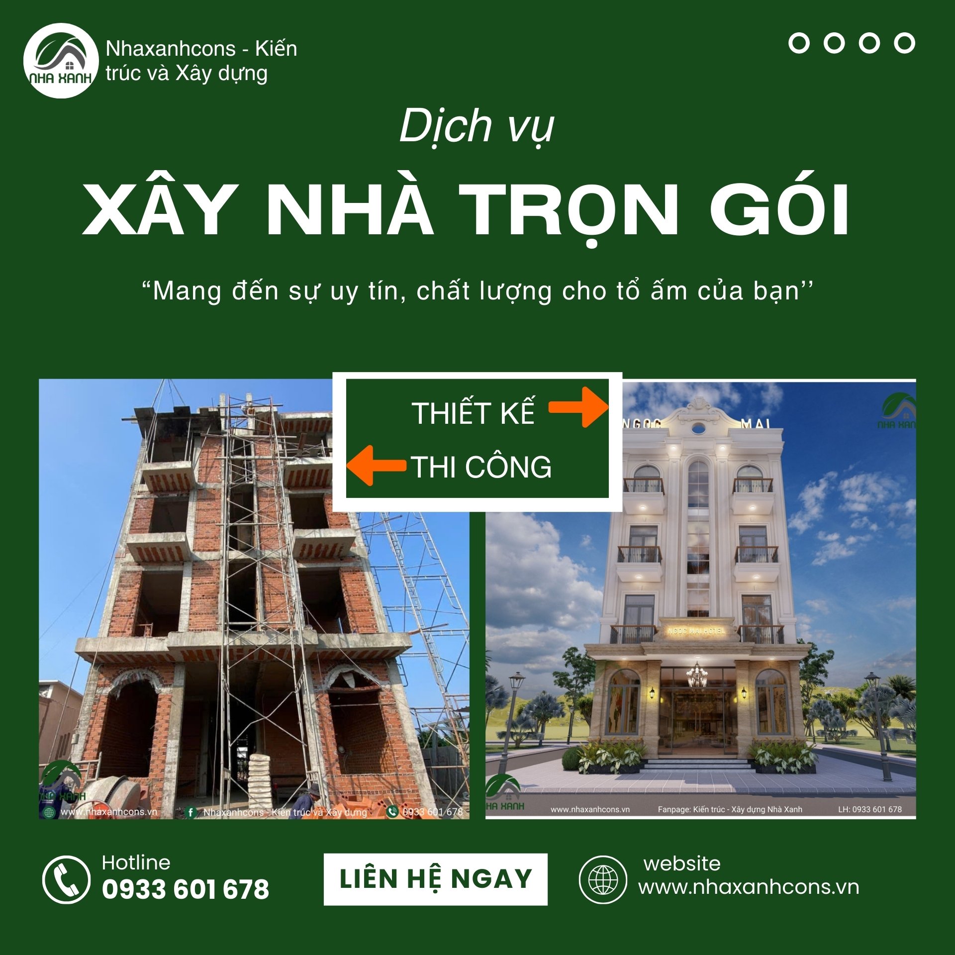 Báo giá xây nhà trọn gói tại quận 9 cùng Nhaxanhcons