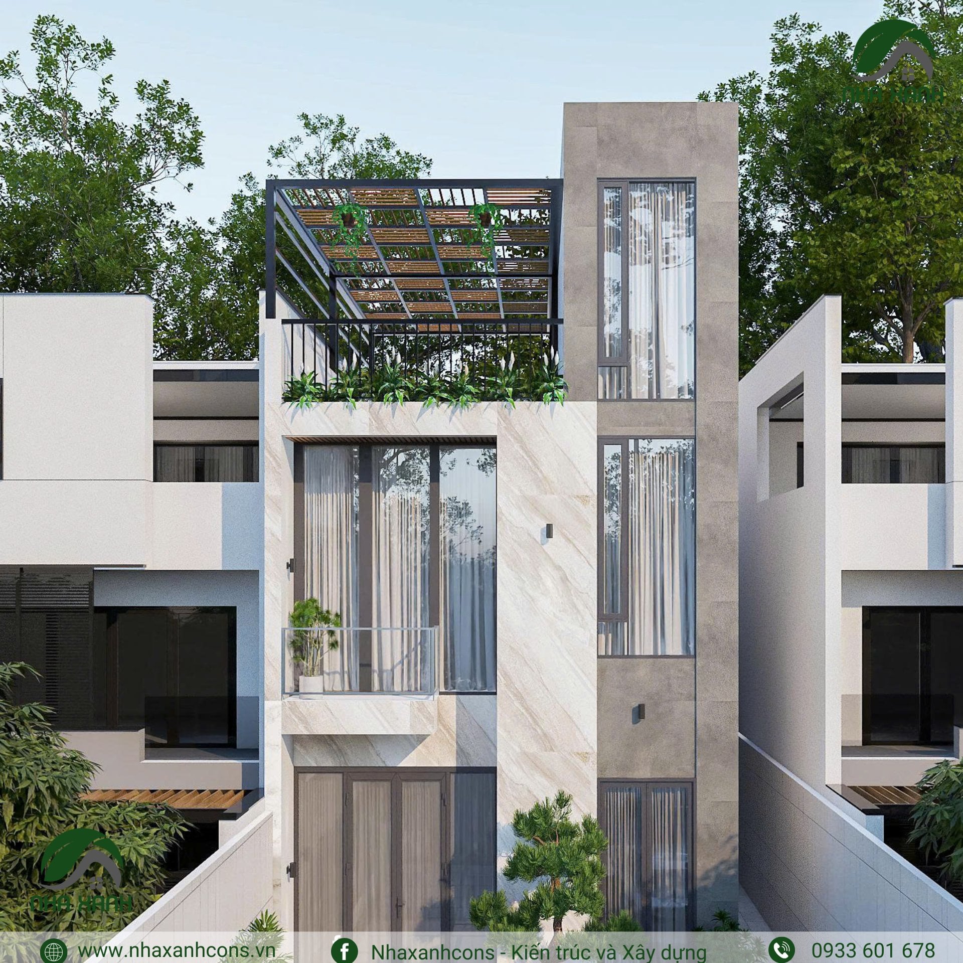 Mẫu nhà 3 tầng 2 mặt tiền tại Đồng Nai