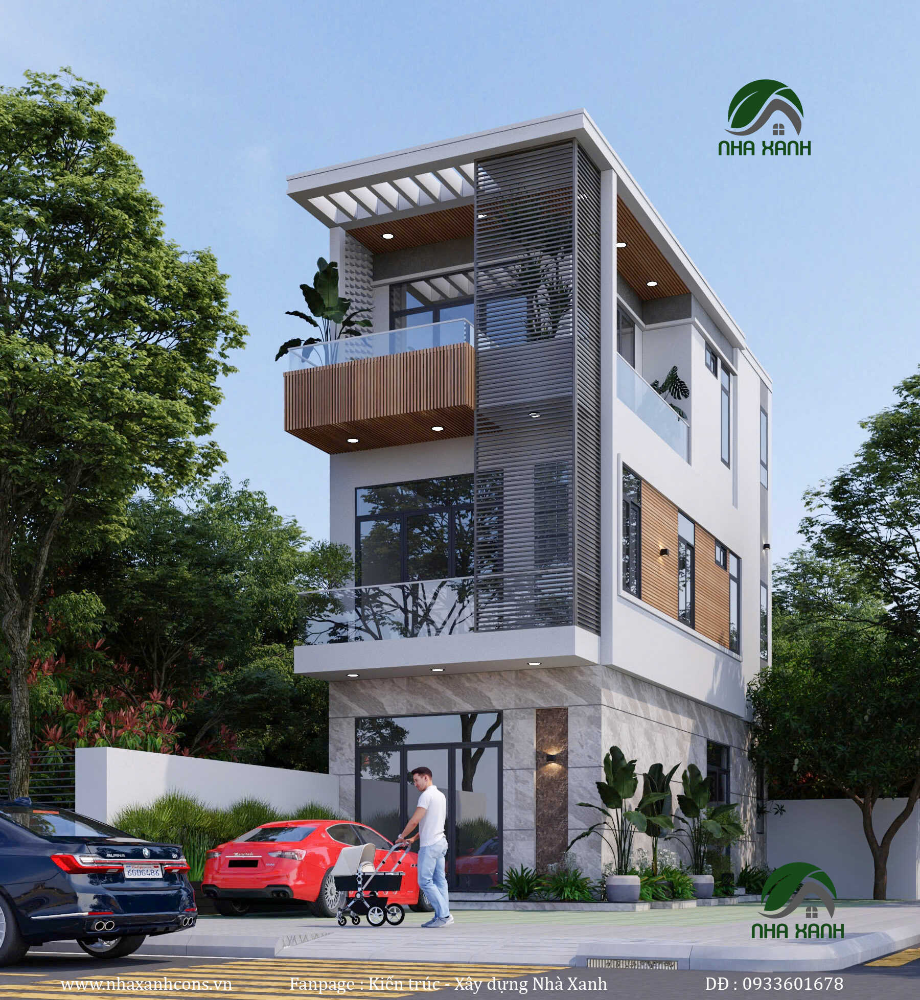 Mẫu nhà 3 tầng 2 mặt tiền hiện đại tại Bình Dương: Xu hướng thiết kế mới trong lòng đô thị