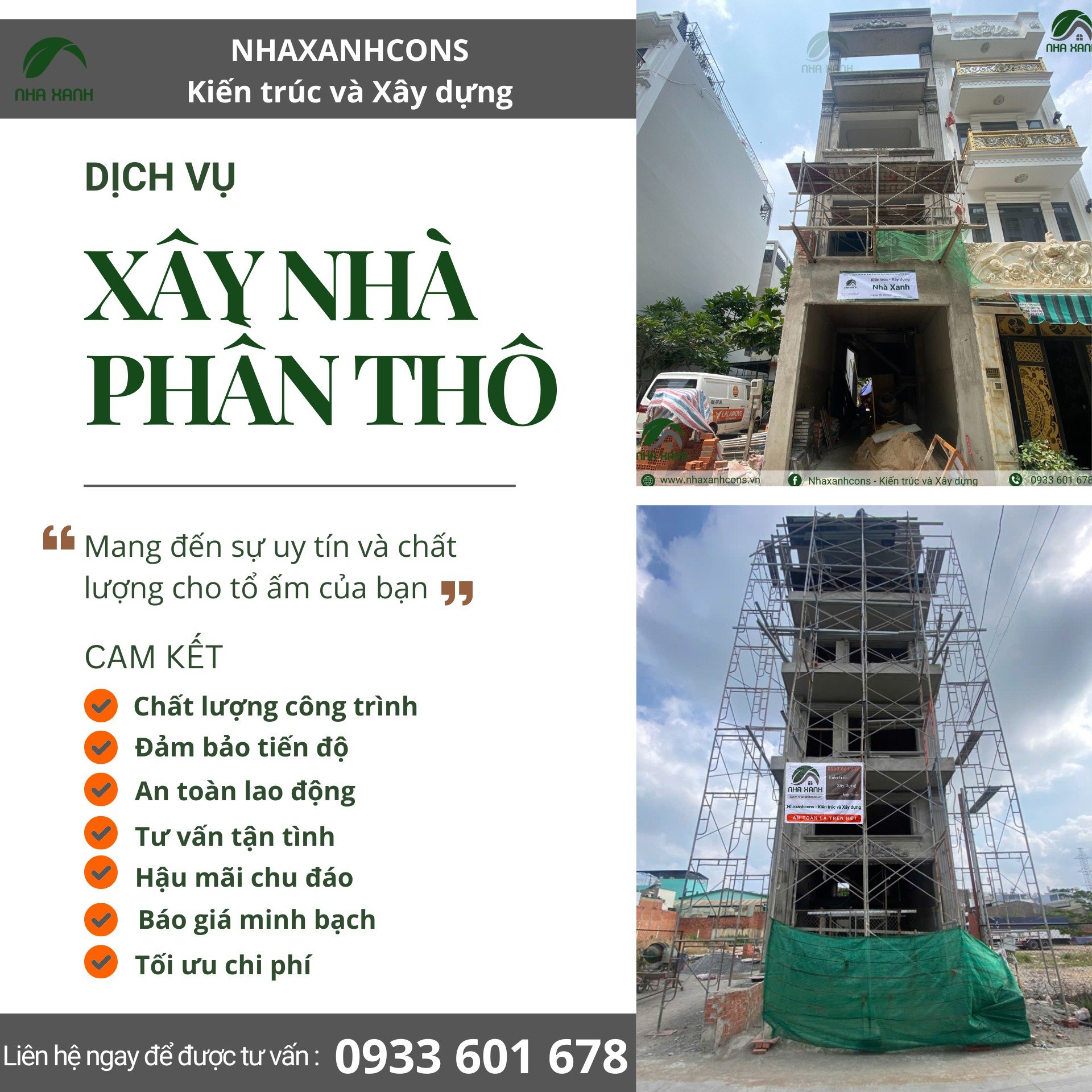Tư vấn báo giá xây nhà phần thô tại Bình Thuận cùng Nhaxanhcons