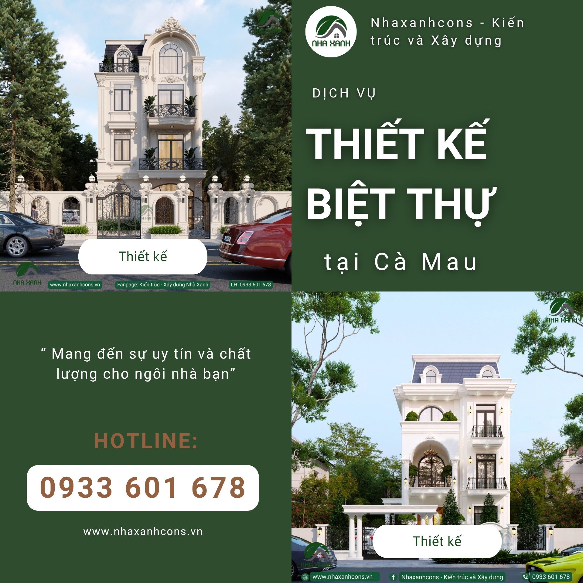 Biệt thự tân cổ điển 3 tầng kiểu pháp tại Cà Mau