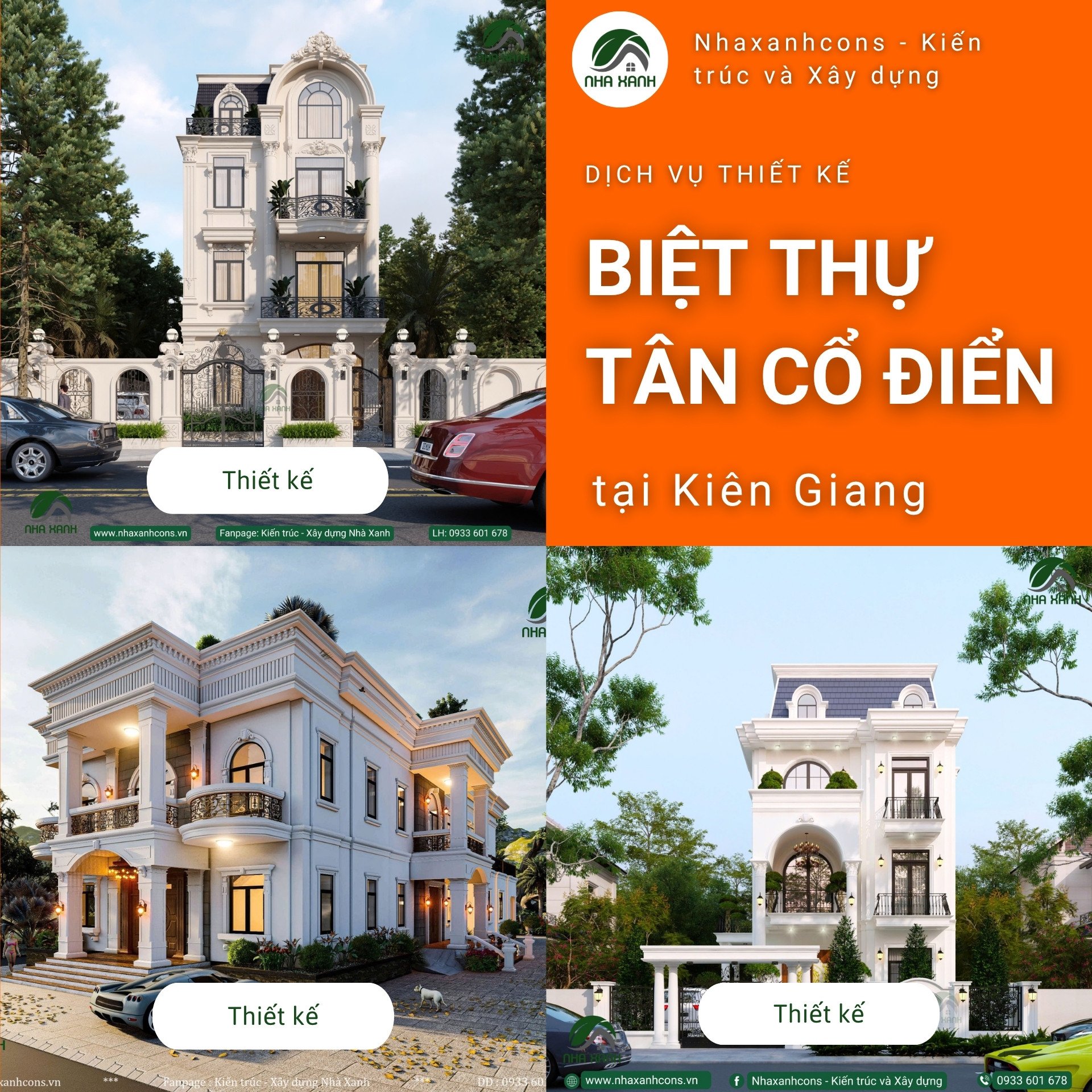 Các mẫu biệt thự tân cổ điển 3 tầng đẹp tại Bạc Liêu- uy tín cùng nhaxanhcons
