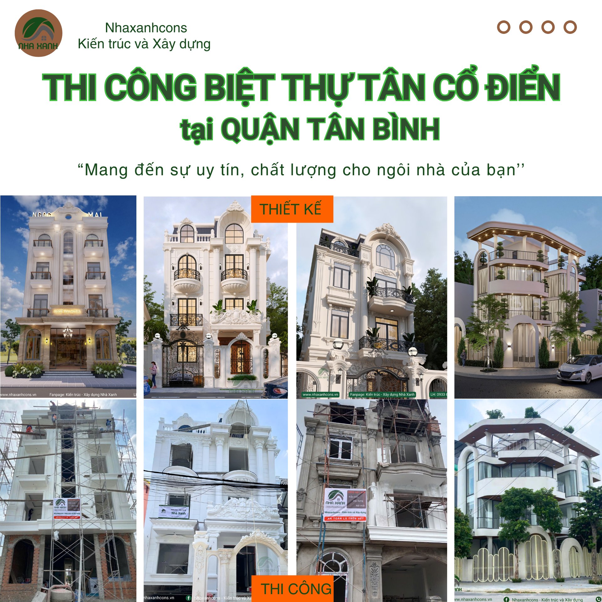 Ưu điểm xây biệt thự tân cổ điển tại Quận Tân Bình - Uy tín từ Nhaxanhcons