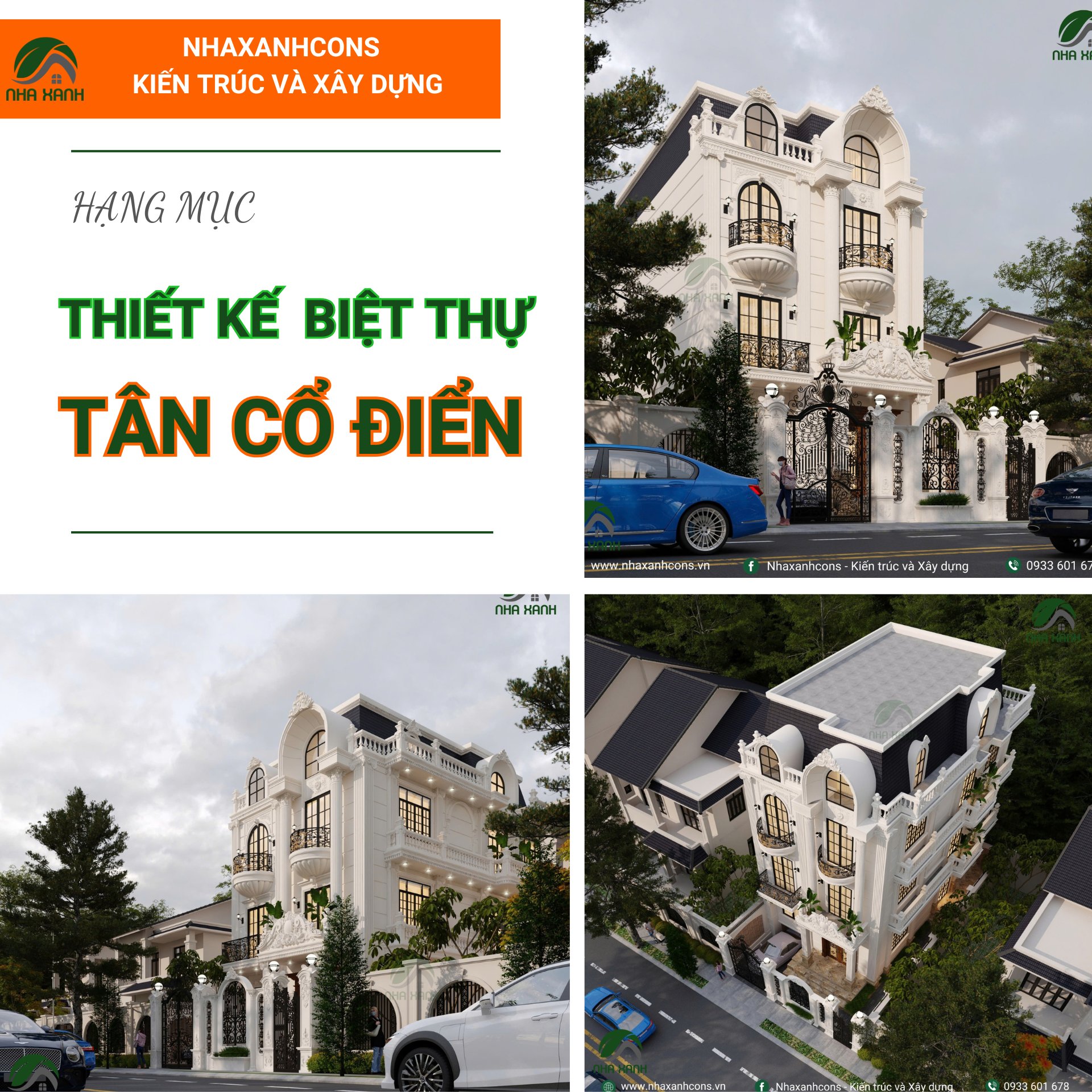 Thiết kế thi công biệt thự tân cổ điển tại Vĩnh Long - Vẻ đẹp vượt thời gian