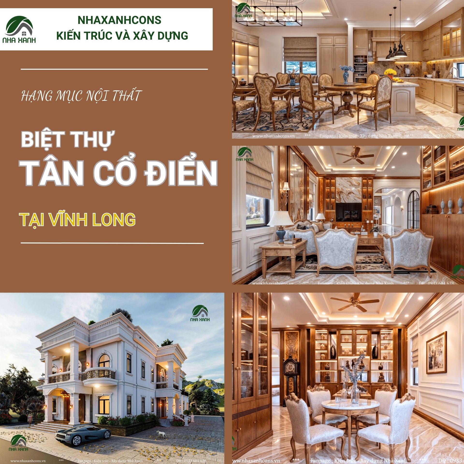 Thi công thiết kế biệt thự tân cổ điển tại Vĩnh Long