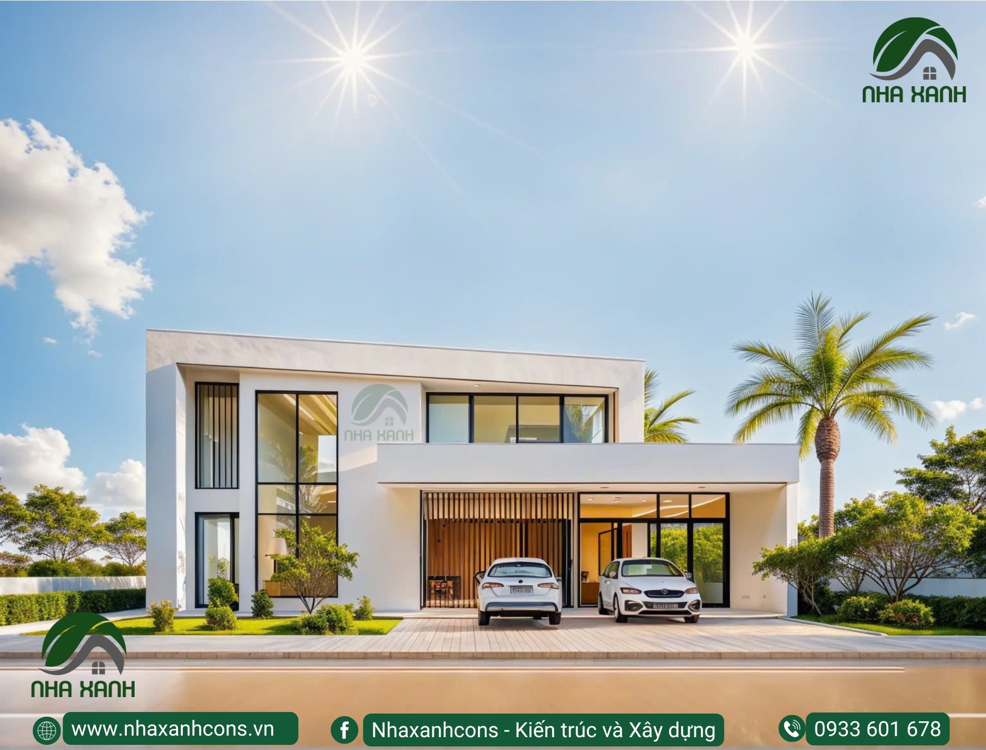 Mẫu biệt thự 3 tầng villa hiện đại