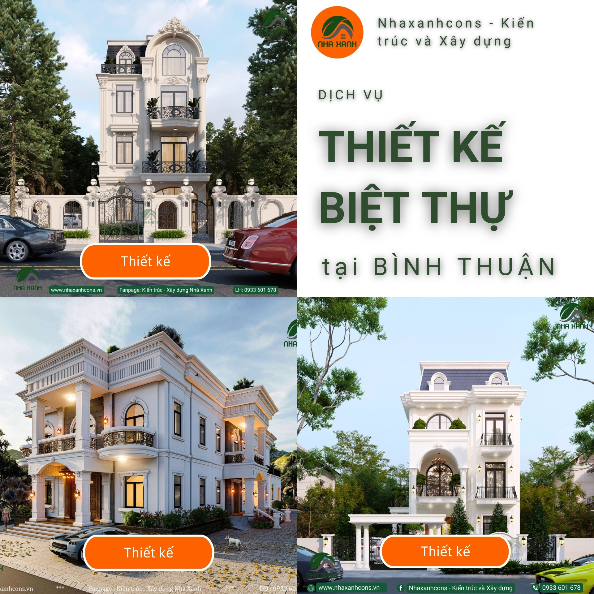 Các mẫu thiết kế biệt thự tân cổ điển tại Bình Thuận từ Nhaxanhcons