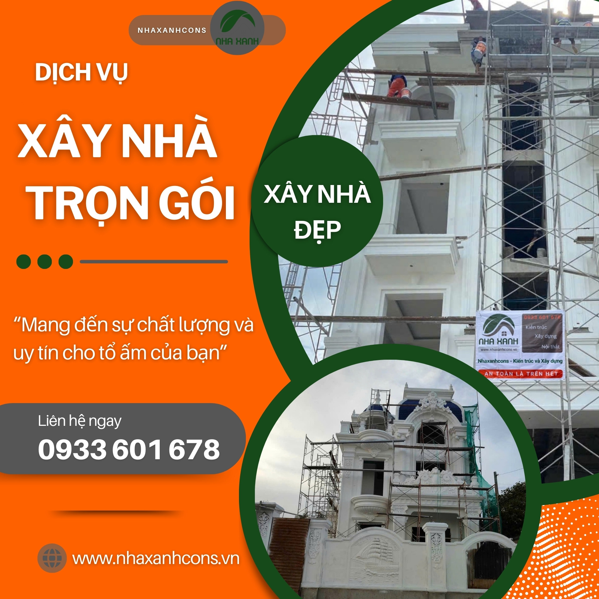 Báo giá xây nhà trọn gói tại Bình Chánh cùng Nhaxanhcons