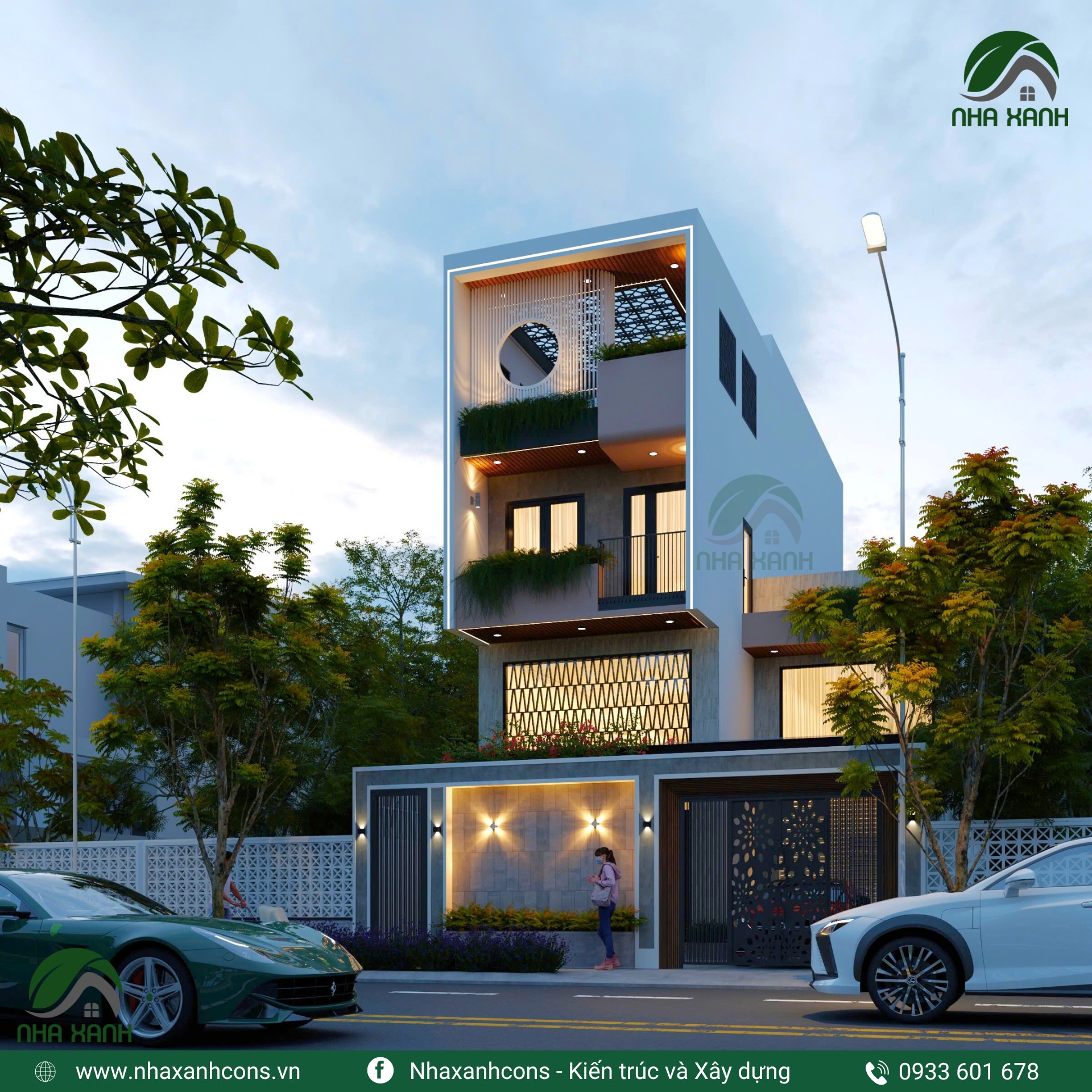 Nhà phố hiện đại 4 tầng