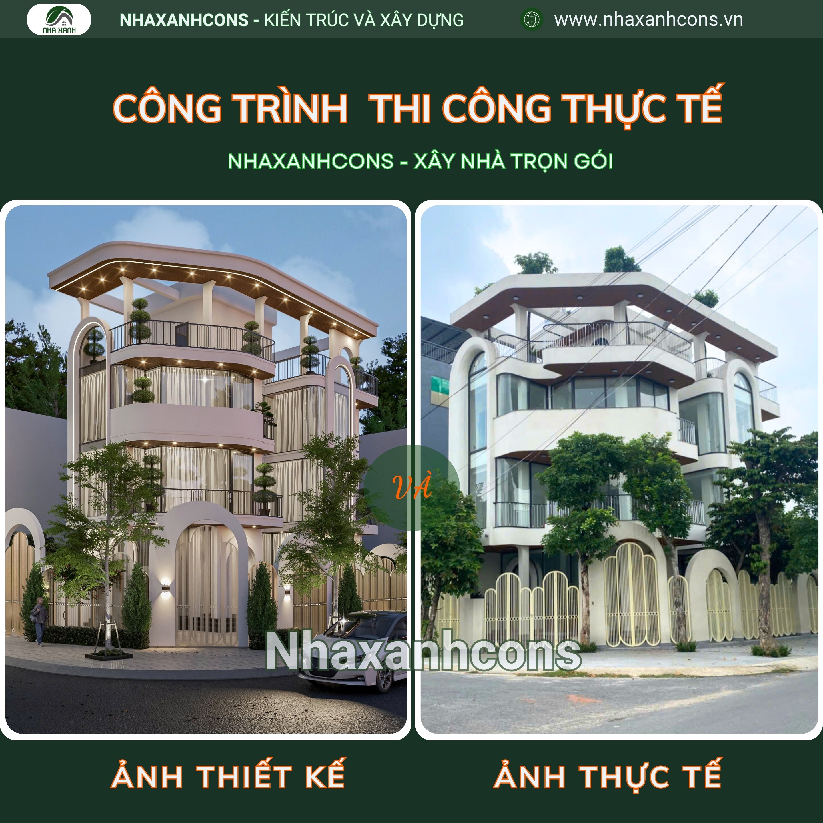 Thi công biệt thự 4 tầng hiện đại