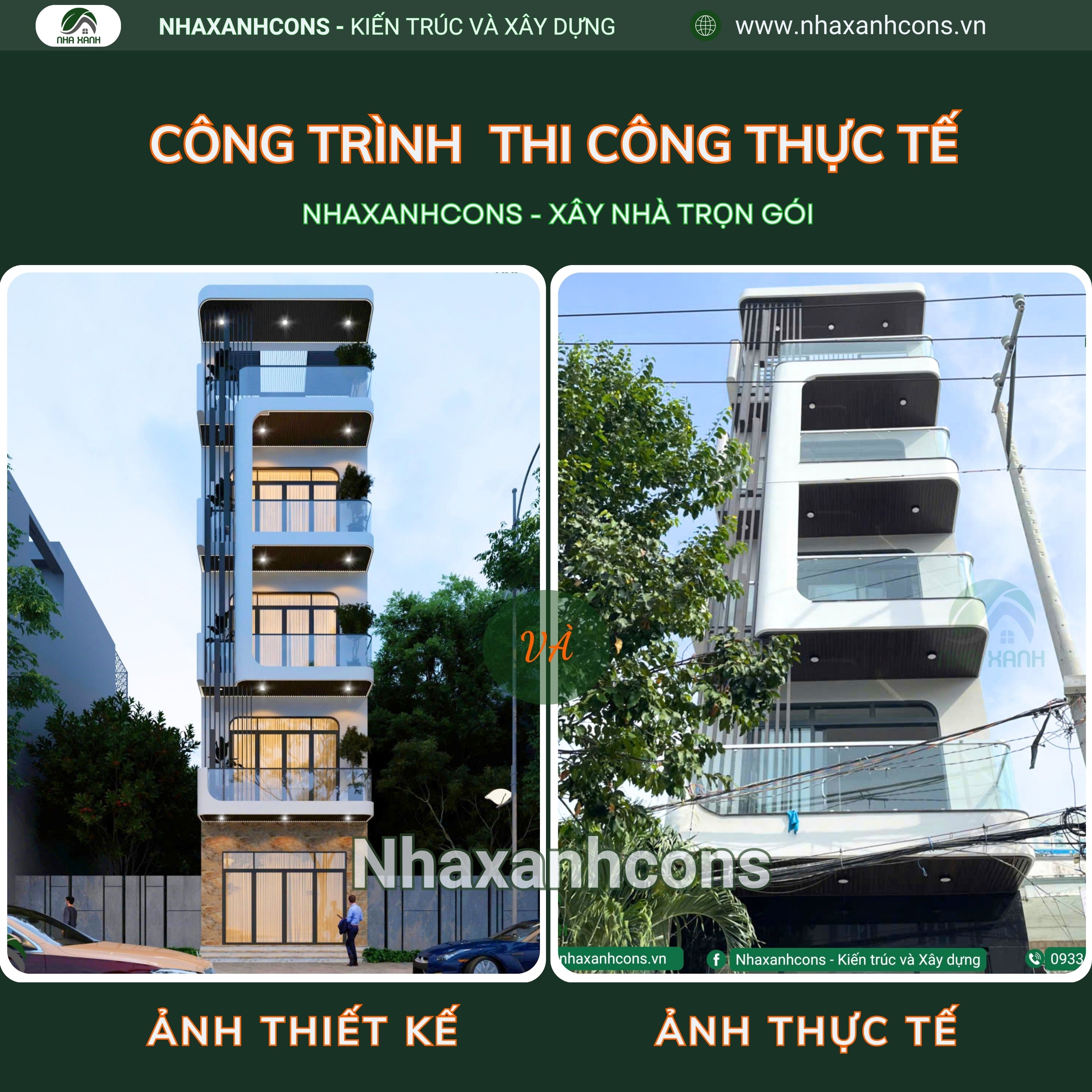 Thi công nhà ở kết hợp kinh doanh 5 tầng