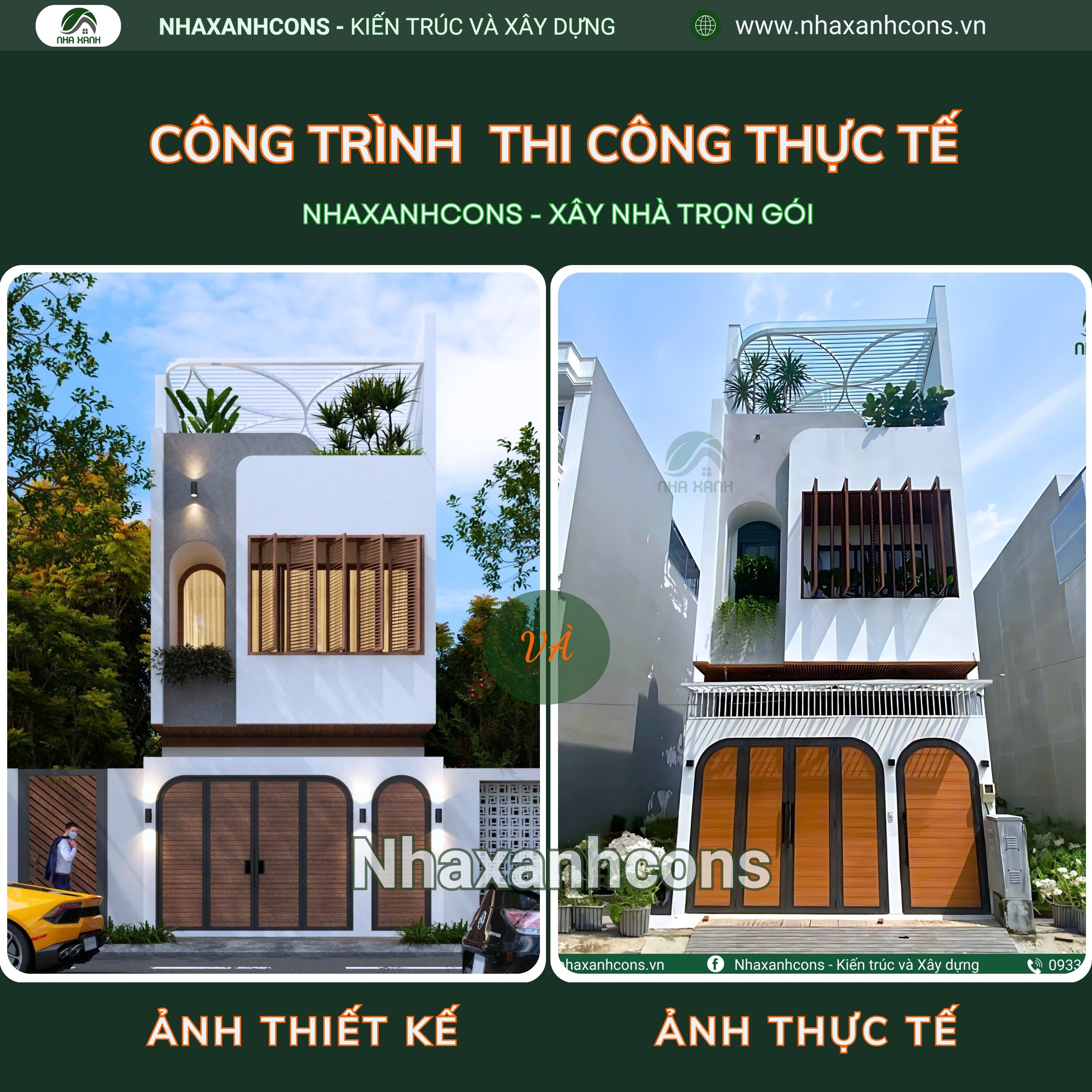 Thi công nhà phố 2 tầng hiện đại