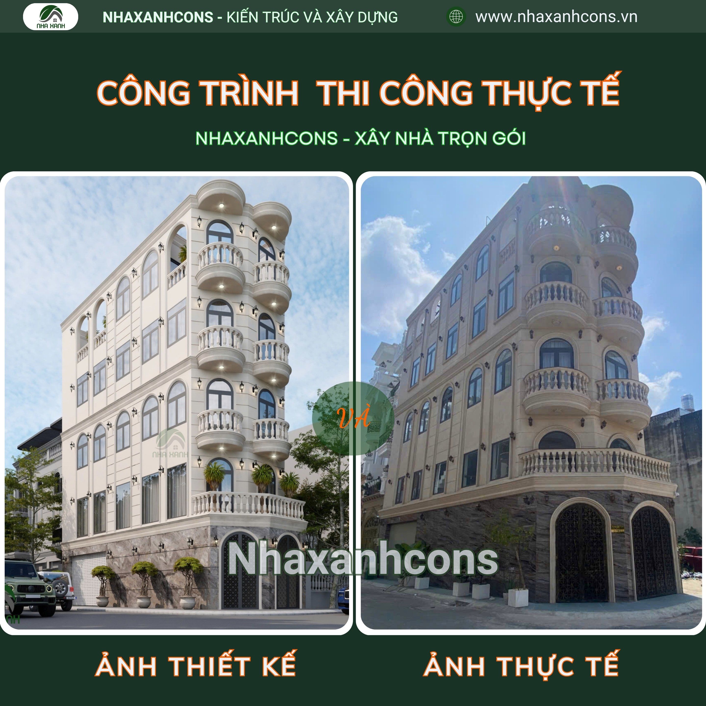 Thi công nhà phố 5 tầng tân cổ điển