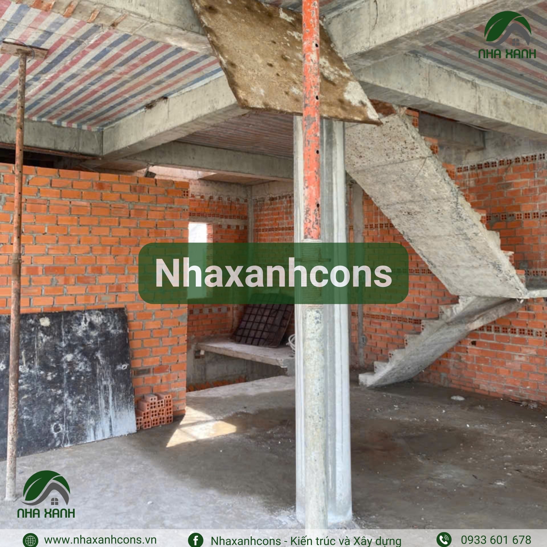 Thi công phần thô nhà văn phòng