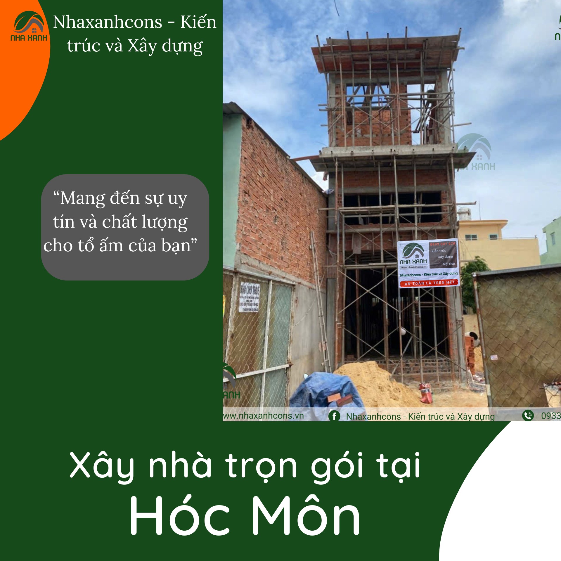 Đơn giá xây nhà trọn gói tại Hóc Môn cùng Nhaxanhcons