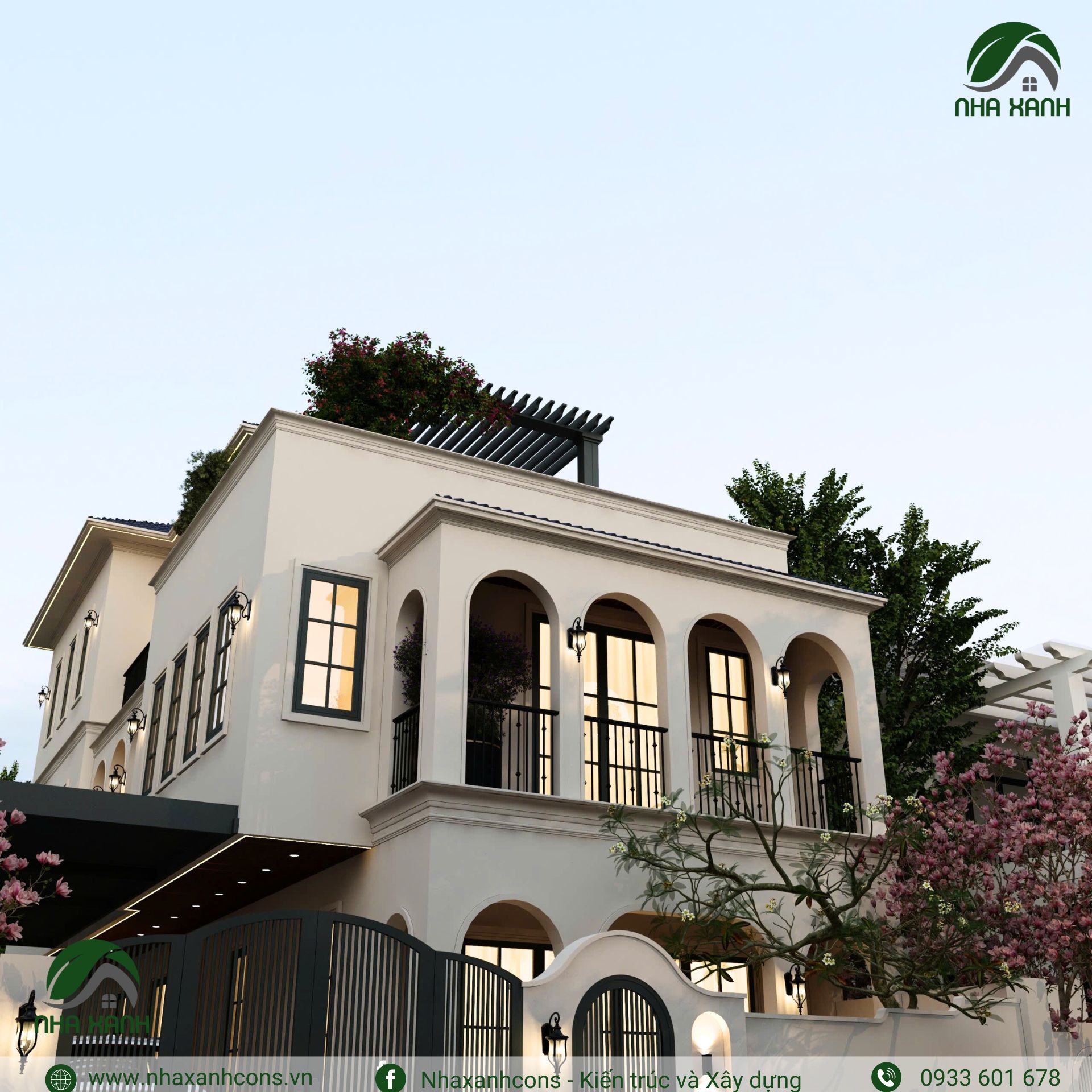 Mẫu biệt thự 3 tầng Địa Trung Hải đẹp tại Bình Dương