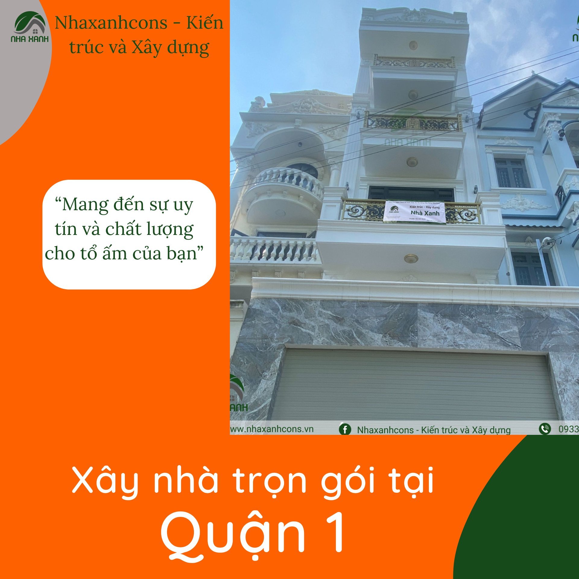 Báo giá xây nhà trọn gói tại quận 1