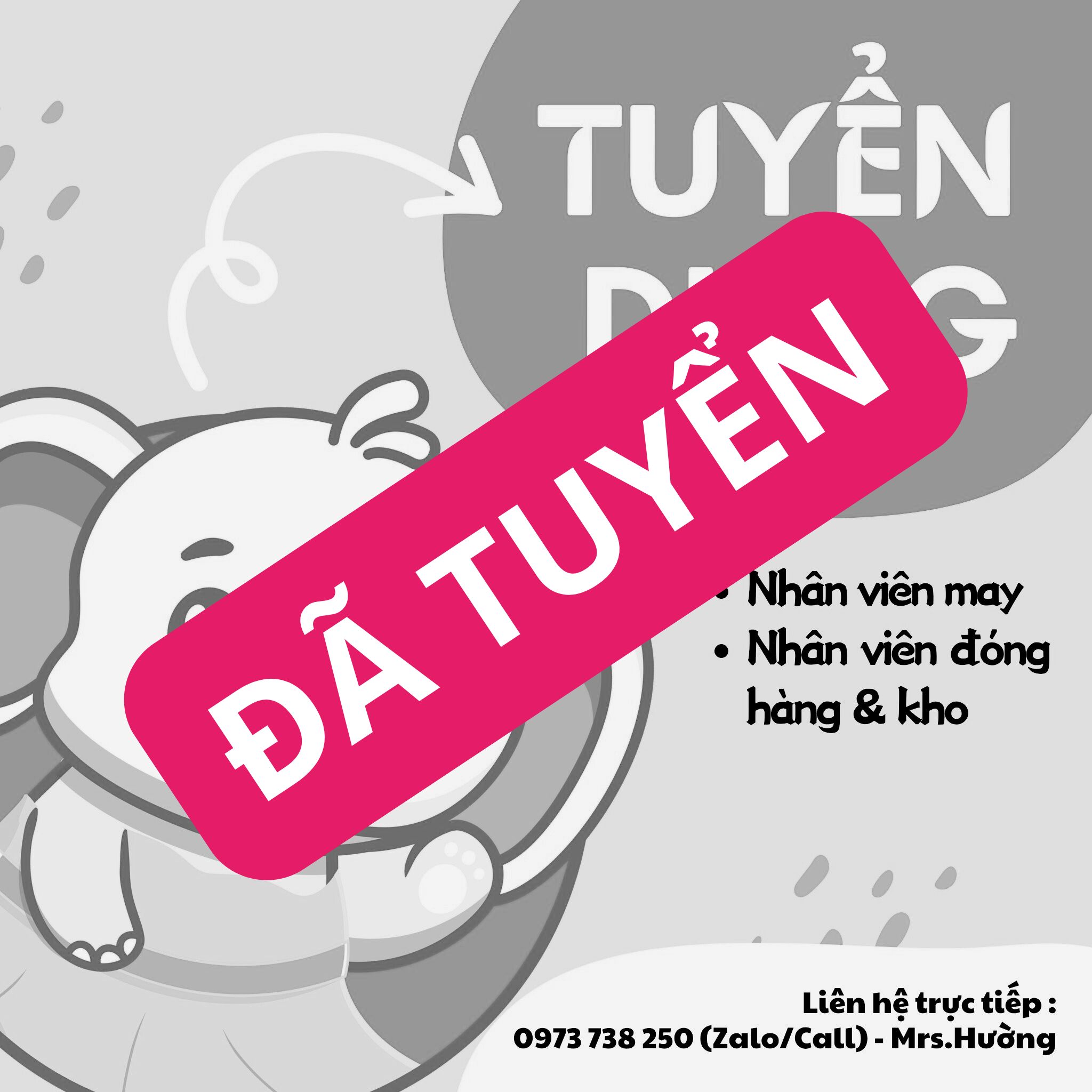 THÔNG BÁO TUYỂN DỤNG – THỢ MAY
