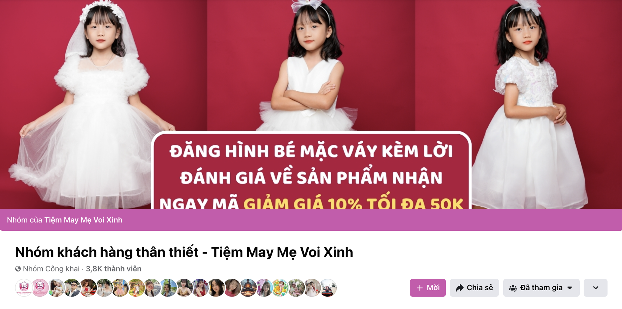 Nhóm khách hàng thân thiết - tiệm may mẹ voi xinh