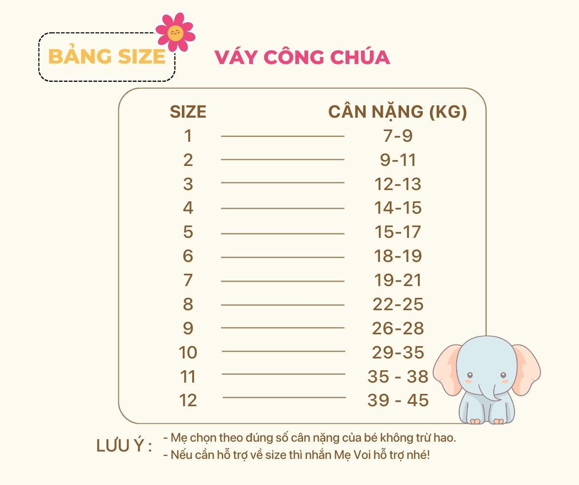 Bảng size
