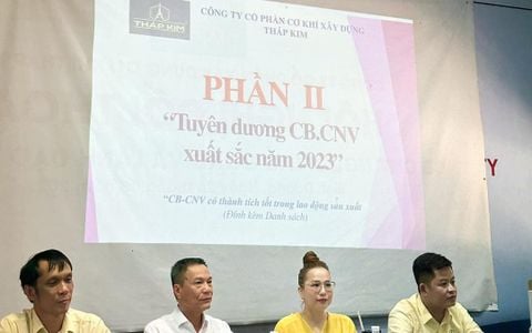 CÔNG TY CỔ PHẦN CƠ KHÍ XÂY DỰNG THÁP KIM TỔ CHỨC HỘI NGHỊ TỔNG KẾT NĂM 2023, HỘI NGHỊ NLĐ & KÝ KẾT THỎA ƯỚC LAO ĐỘNG TẬP THỂ NĂM 2024