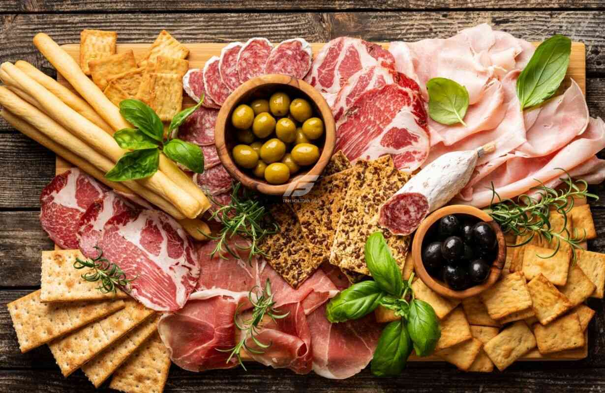 Các nguyên liệu cần chuẩn bị cho khay Cold cuts