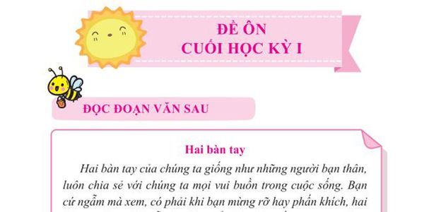 Đề thi cuối kì 1 tiếng Việt lớp 3 kèm đáp án và file PDF