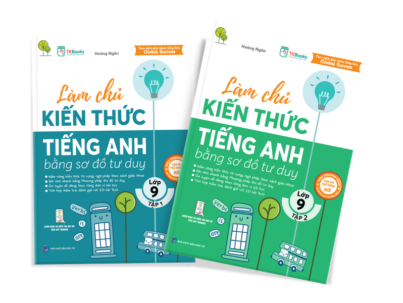 Combo 2 cuốn Tiếng Anh lớp 9 bằng sơ đồ tư duy