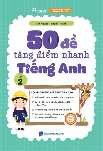 Cuốn sách 50 đề tăng điểm nhanh Tiếng Anh lớp 2