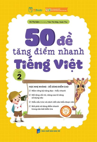 Cuốn sách 50 đề tăng điểm nhanh Tiếng Việt lớp 2