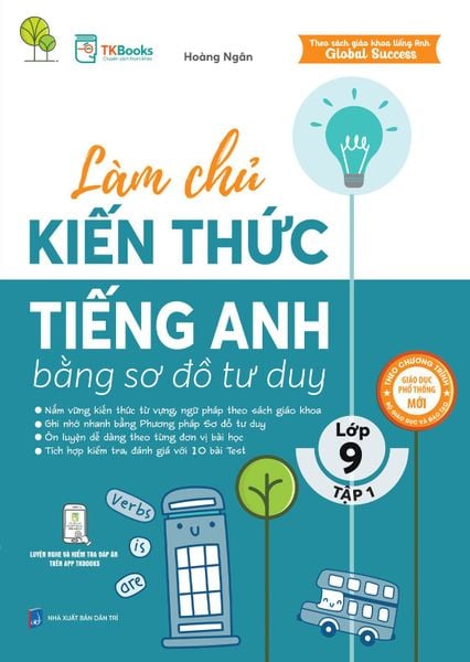 Cuốn sách Làm chủ kiến thức tiếng Anh bằng sơ đồ tư duy lớp 9 - Tập 1