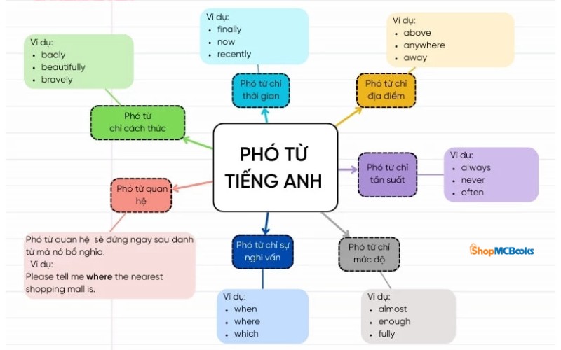Các loại phó từ trong tiếng Anh