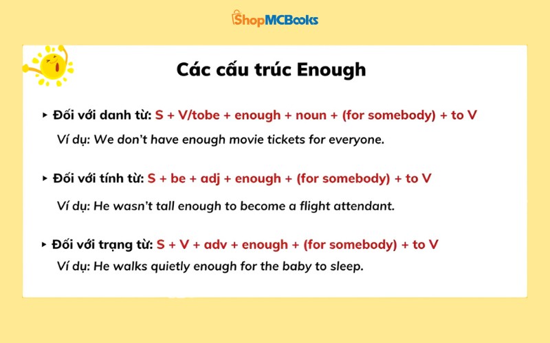 Các Cấu Trúc Ngữ Pháp Phổ Biến Với Enough