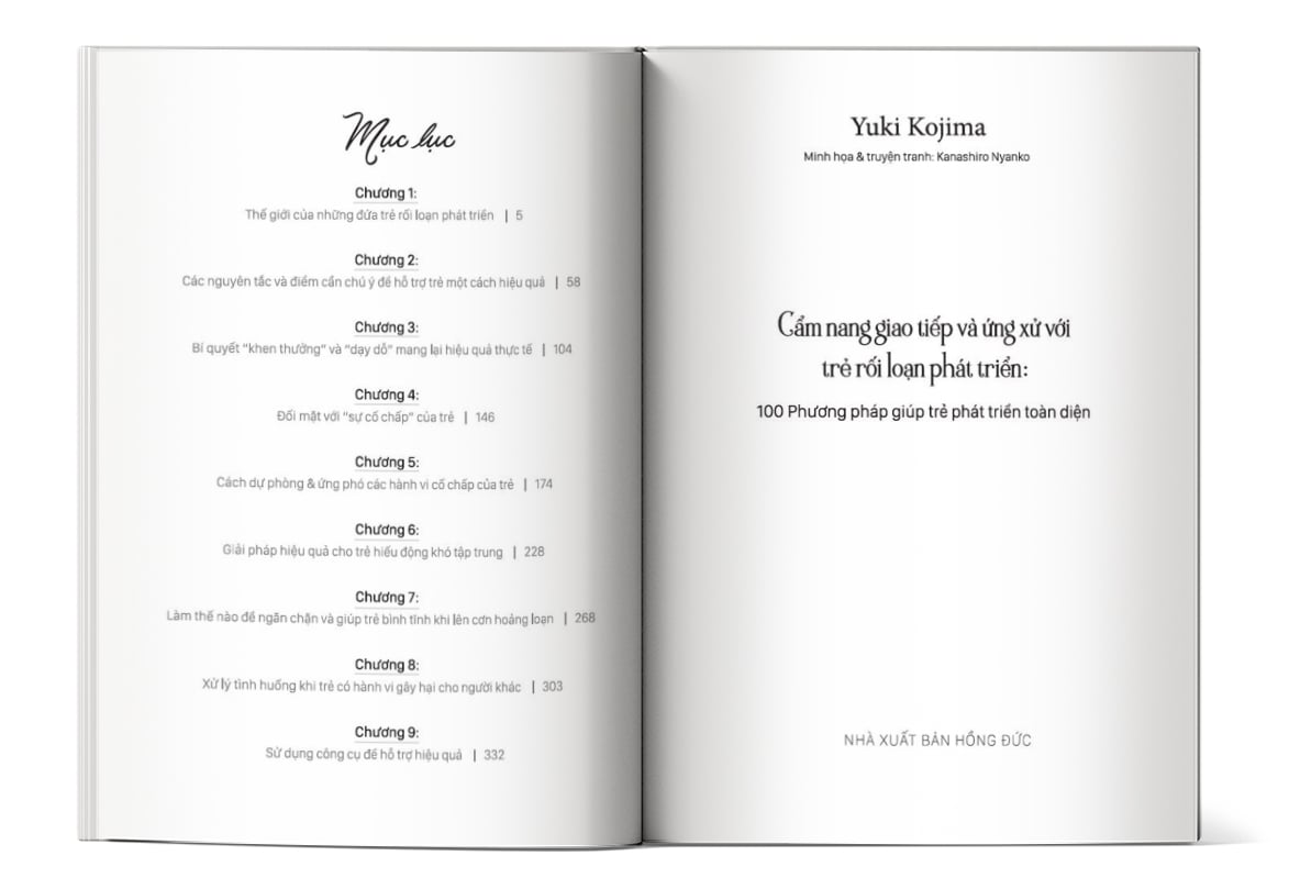 Mục lục của cuốn sách Cẩm nang giao tiếp và ứng xử với trẻ rối loạn phát triển
