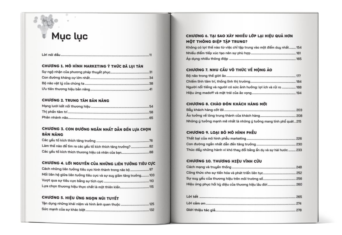 Mục lục của cuốn sách Tiếp thị không gượng ép – Dòng chảy ngầm trong các quyết định mua hàng