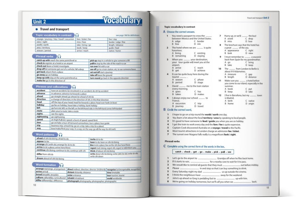 Nội dung trong sách Destination B2 Grammar & Vocabulary – Phiên bản không có đáp án
