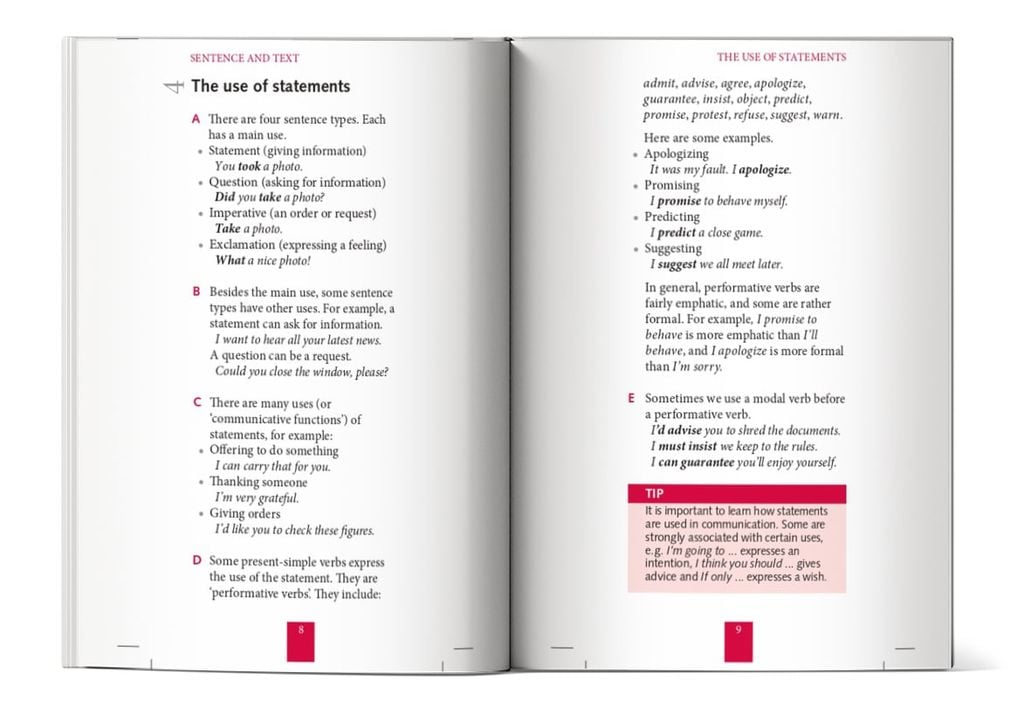 Nội dung trong sách Oxford Learner's Pocket Grammar