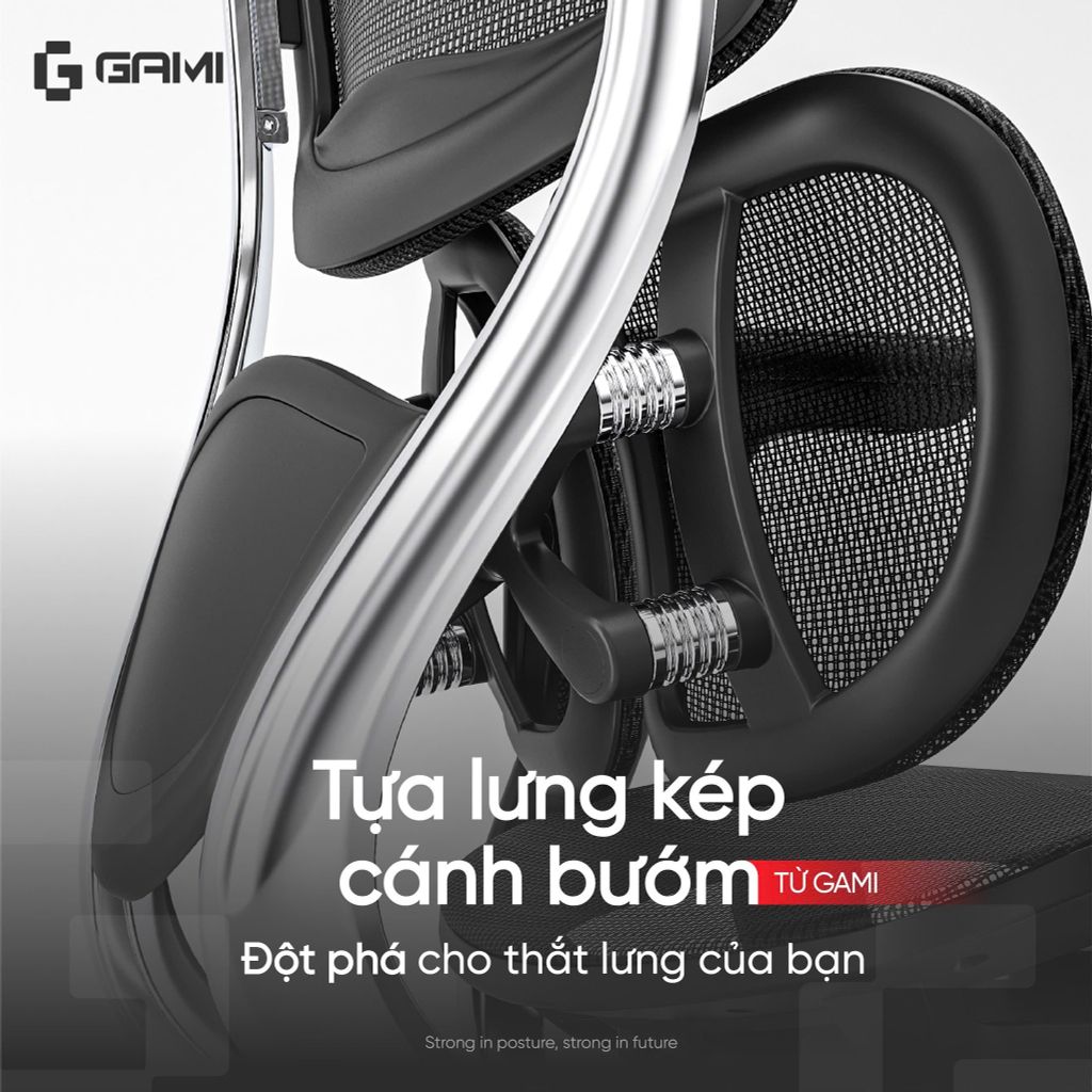 Tựa lưng kép cánh bướm Butterfit đột phá hỗ trợ thắt lưng vượt trội từ Gami
