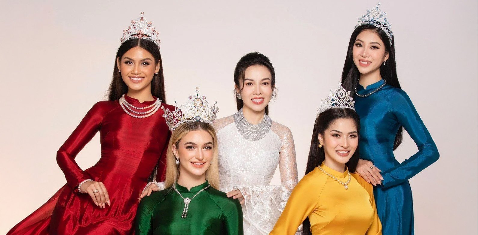 TOP 4 MISS EARTH 2023 RẠNG NGỜI NÉT ĐẸP Á ĐÔNG TRONG TÀ ÁO DÀI KẾT HỢP CÙNG TRANG SỨC NGỌC TRAI LONG BEACH PEARL